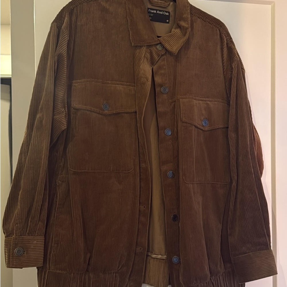 Frank & Oak Men's Tan Corduroy Shirt Jacket